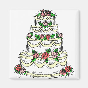 Aimant Gâteau Mariage traditionnel