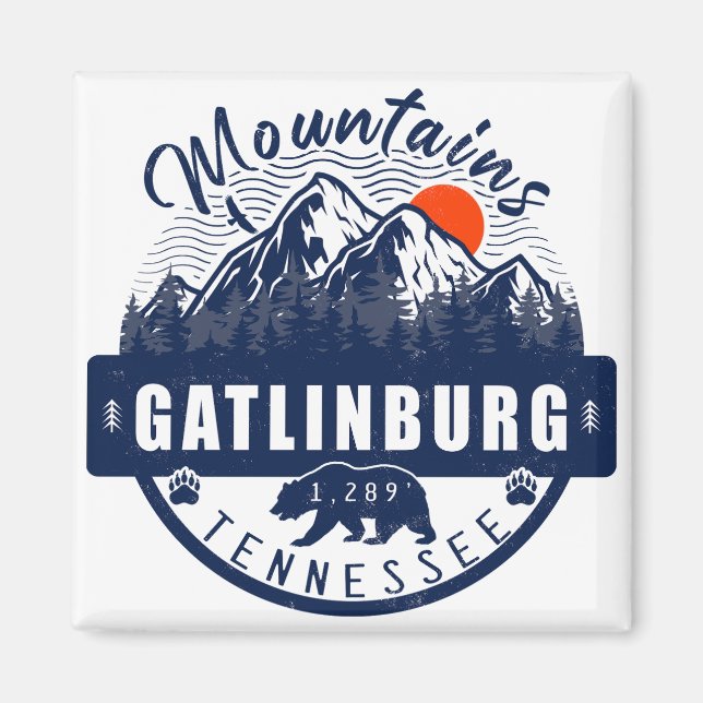 Aimant Gatlinburg Tennessee Mountains Souvenirs (Devant)