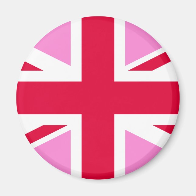 Aimant GAY PRIDE britannique (Union Jack rose) (Drapeau b (Devant)