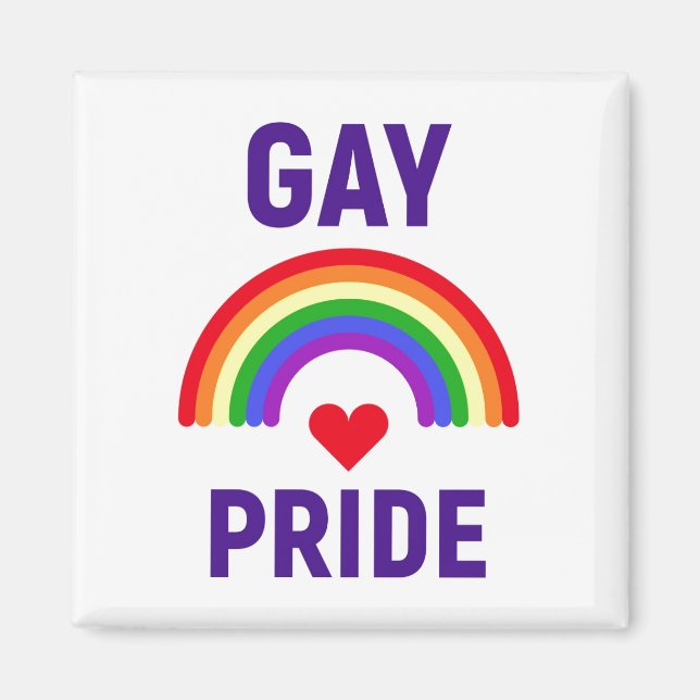 Aimant Gay pride | Coeur et arc-en-ciel (Devant)