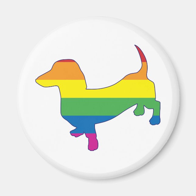 Aimant Gay pride Dachshund/Wiener (Devant)