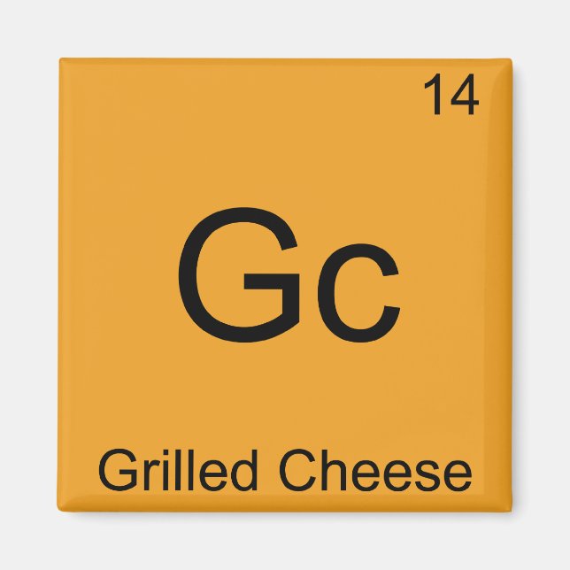 Aimant Gc - Fromage Grillé Symbole de l'élément de chimie (Devant)