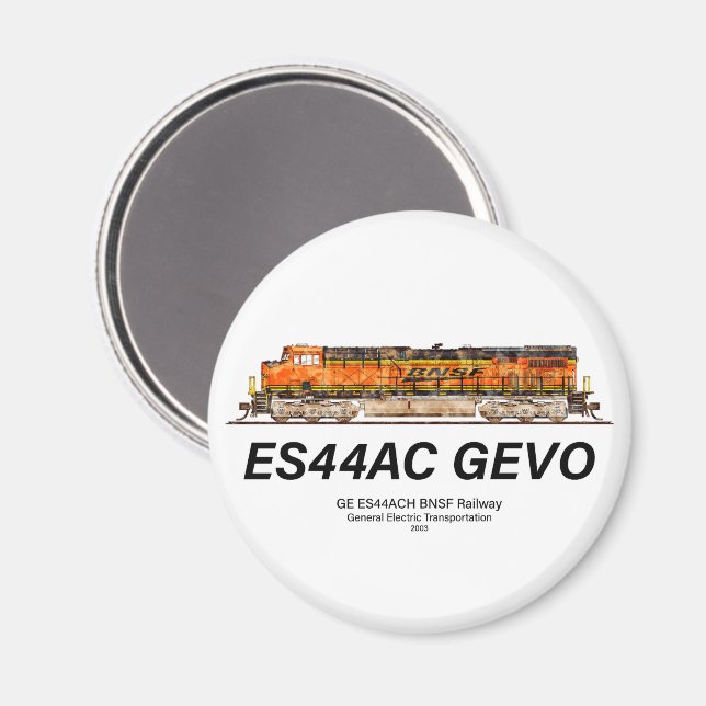 Aimant GE ES44AC GEVO Locomotive. Train de marchandises B (Recto/Verso)