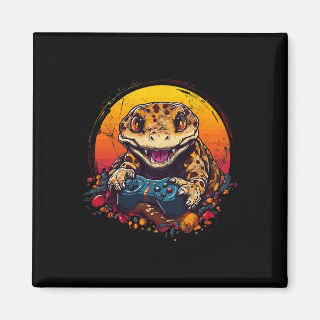 Aimant Gecko Jouer Jeu Vidéo Lizard &amp; Reptiles Gam (Devant)