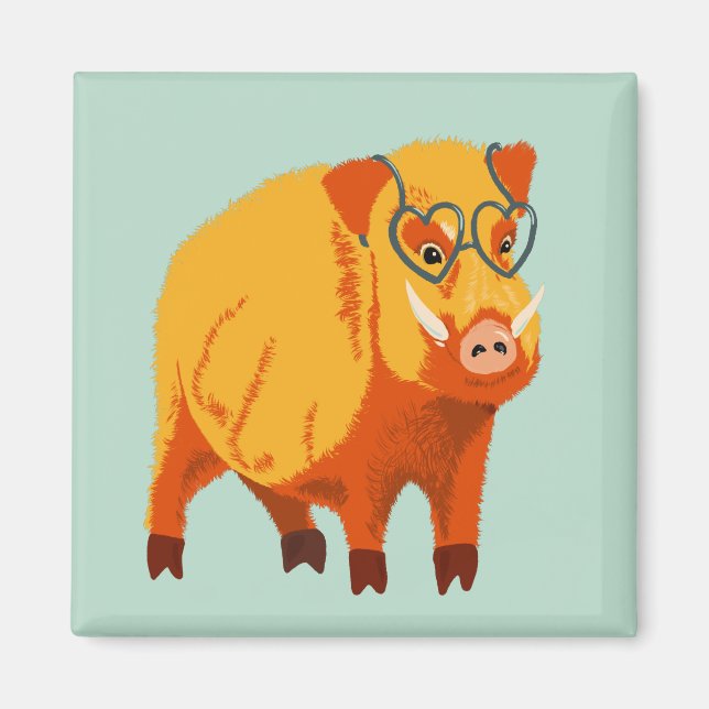 Aimant Geek Cochon Funny Boar animal sauvage (Devant)