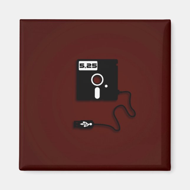 Aimant geek USB de disquette 5,25 pouces Nerd (Devant)