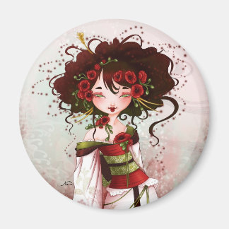 Aimant Geisha coquelicot