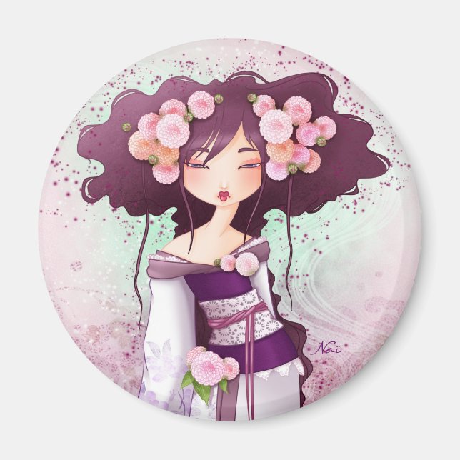 Aimant geisha dahlia (Devant)