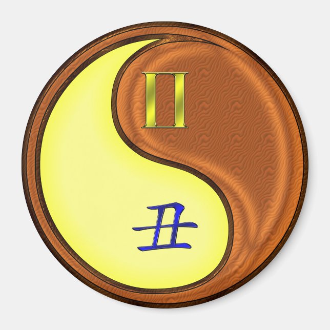 Aimant Gémeaux & Bœuf de Bois (Devant)