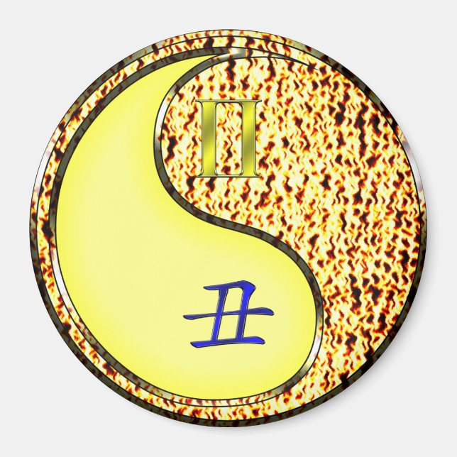 Aimant Gémeaux & Bœuf de Feu (Devant)