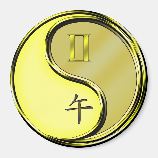 Aimant Gémeaux & Cheval de Métal (Devant)