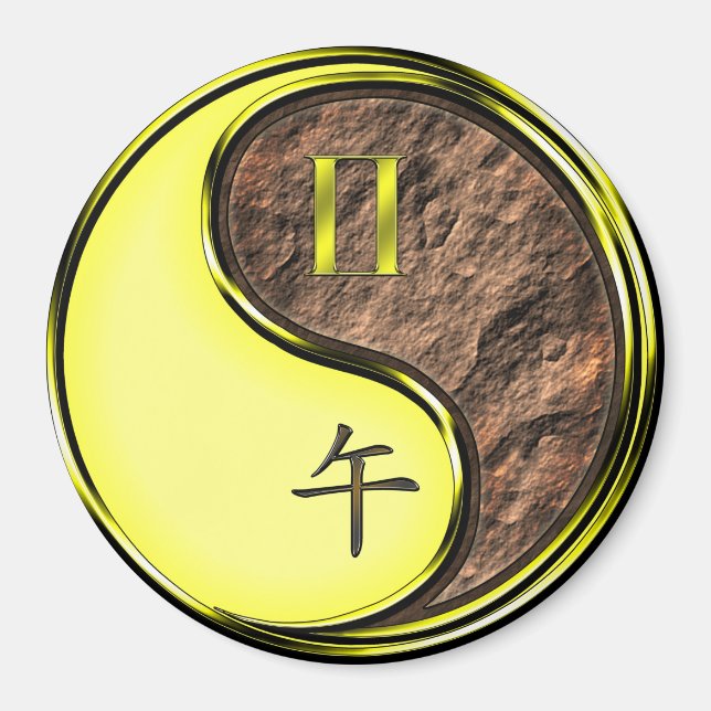 Aimant Gémeaux & Cheval de Terre (Devant)