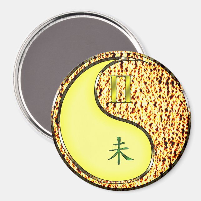 Aimant Gémeaux & Chèvre de Feu (Recto/Verso)