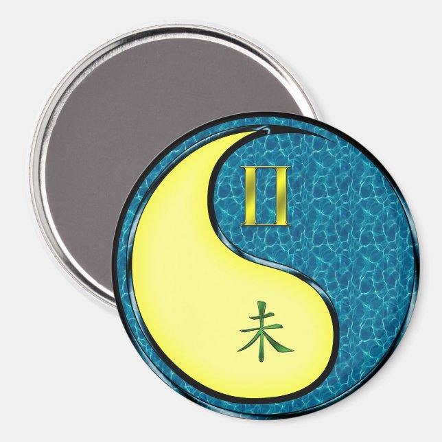 Aimant Gémeaux & Chèvre d'eau (Recto/Verso)