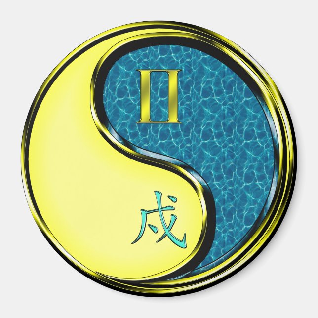 Aimant Gémeaux & Chien d'Eau (Devant)