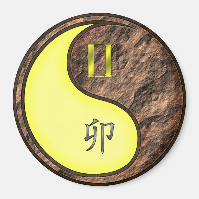 Aimant Gémeaux & Lapin de Terre (Devant)