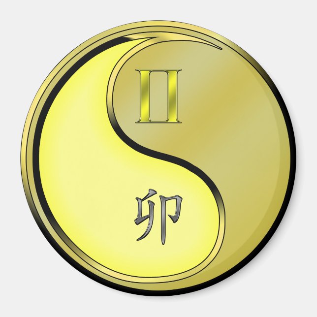 Aimant Gémeaux & Lapin Métal (Devant)