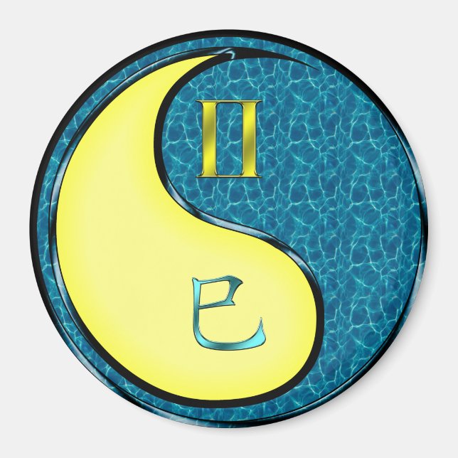 Aimant Gémeaux & Serpent d'eau (Devant)