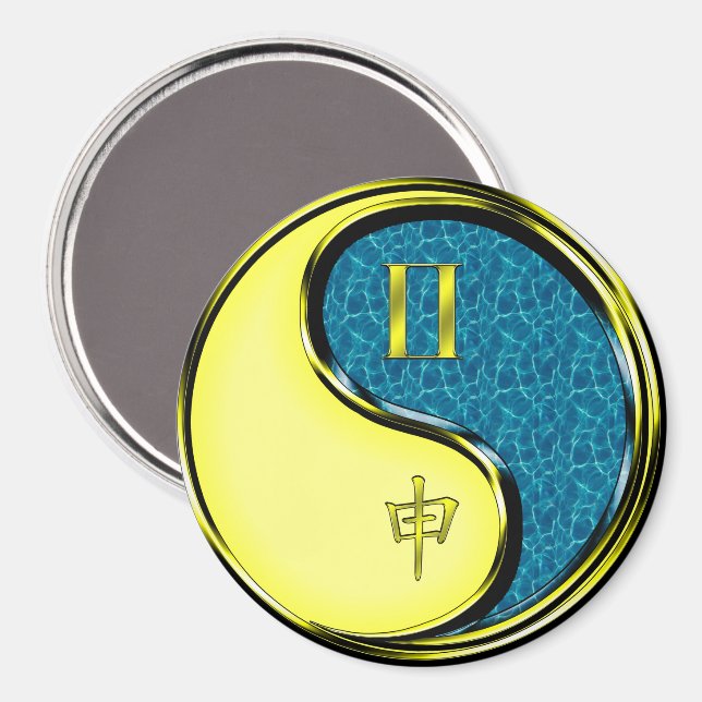 Aimant Gémeaux & Singe d'eau (Recto/Verso)