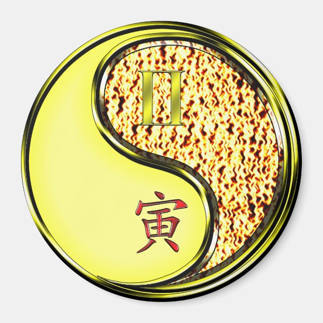 Aimant Gémeaux & Tigre de Feu (Devant)