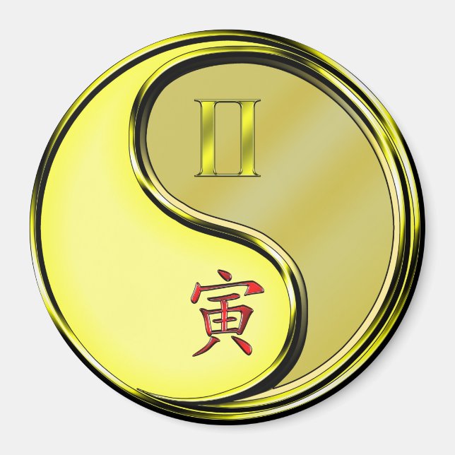 Aimant Gémeaux & Tigre de Métal (Devant)