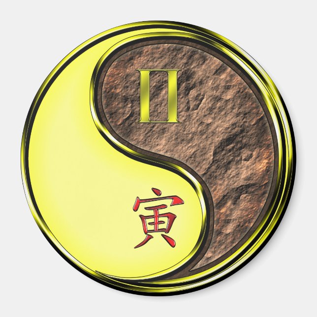 Aimant Gémeaux & Tigre de Terre (Devant)