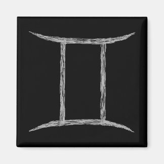 Aimant Gemini. Panneau astrologie zodiaque. Noir.
