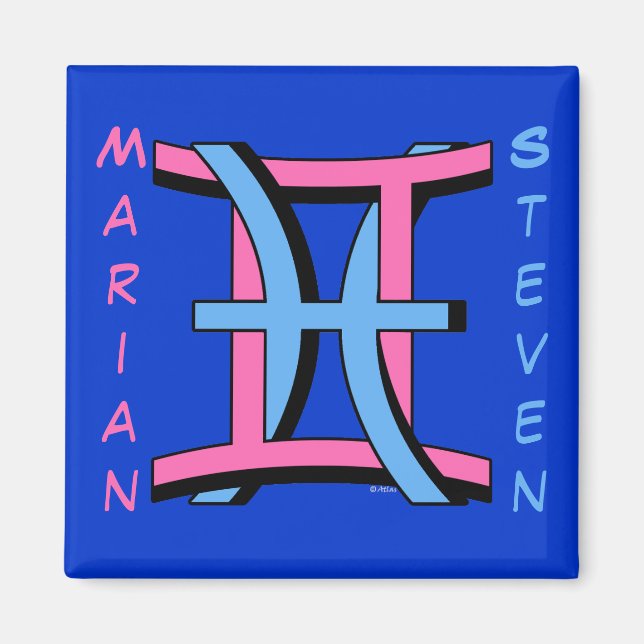 Aimant Gemini & Poissons PkBl (Devant)