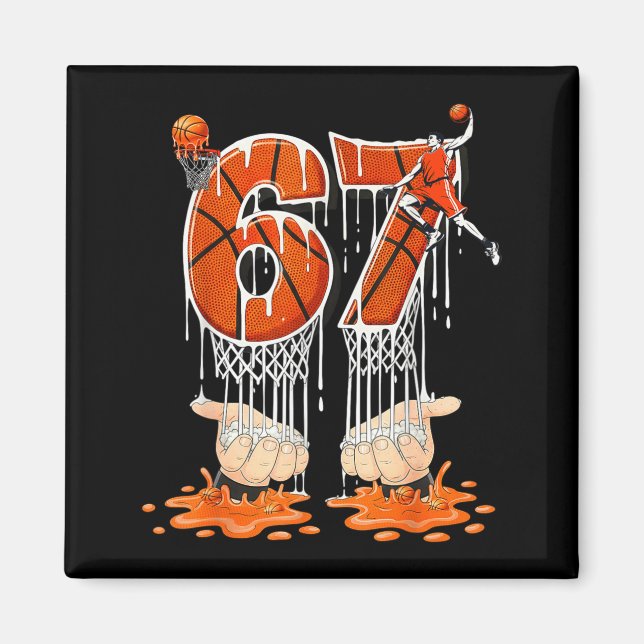 Aimant Gen Alpha Slang Kids 67 Basketball Ice Cream Drip  (Devant)