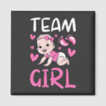 Aimant Gender Reveal Team Girl Party Set Square<br><div class="desc">Gender Reveal Team Girl Party Set Funny Gender Reveal Baby Shower Matching Family Baby Funny design Gift Square Magnet Classic Collection.</div>