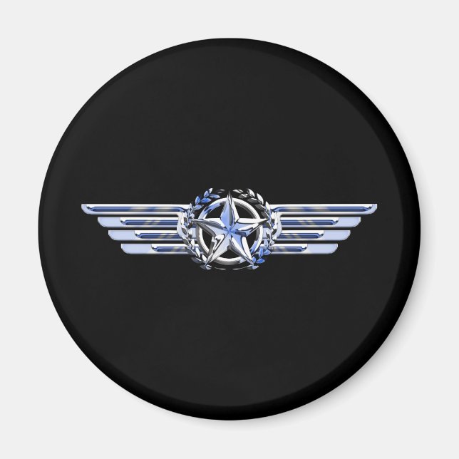 Aimant Général Air Pilot Chrome Comme Star Wings Black (Devant)