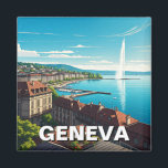 Aimant Genève Suisse<br><div class="desc">Genève, nichée le long des rives du lac Léman et entourée par les Alpes et le Jura, est l'une des villes les plus pittoresques de Suisse. Connu comme un pôle mondial de la diplomatie, il abrite de nombreuses organisations internationales, dont les Nations Unies et la Croix-Rouge. La ville mêle harmonieusement...</div>