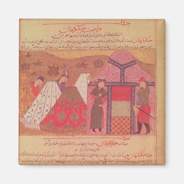 Aimant Genghis Khan devant sa tente (Devant)