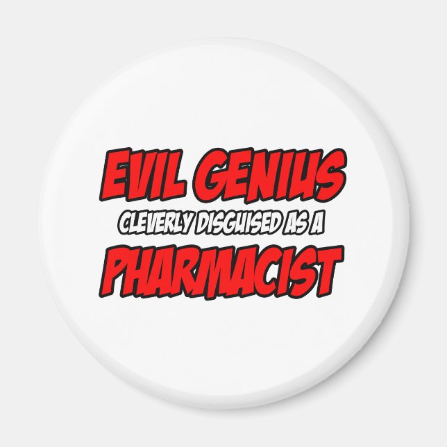 Aimant Génie du mal...Pharmacien (Devant)
