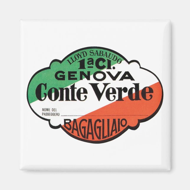 Aimant Genova Conte Verde Étiquette de bagages (Devant)