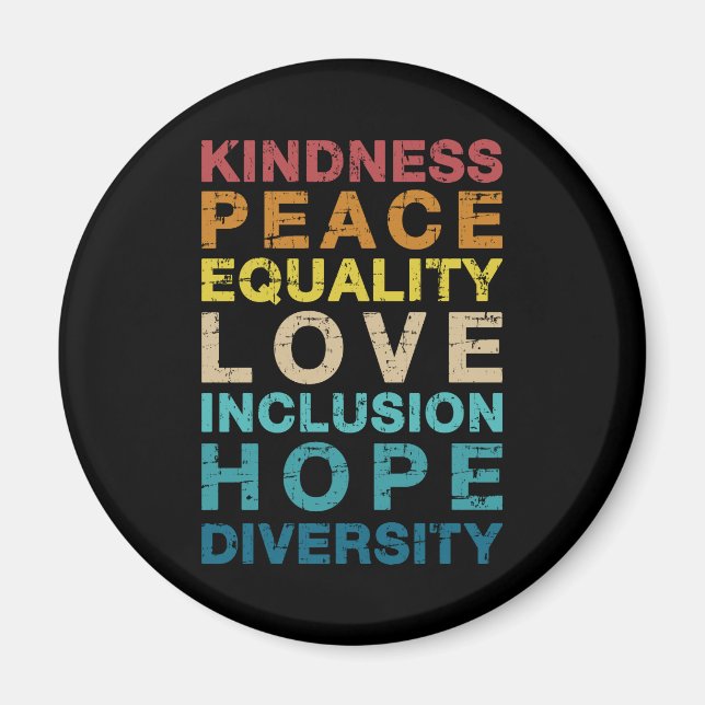 Aimant Gentillesdiversité d'amour vintage LGBT pride (Devant)