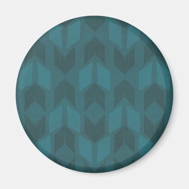 Aimant Geo Step extérieur | Motif Turquoise foncé (Devant)