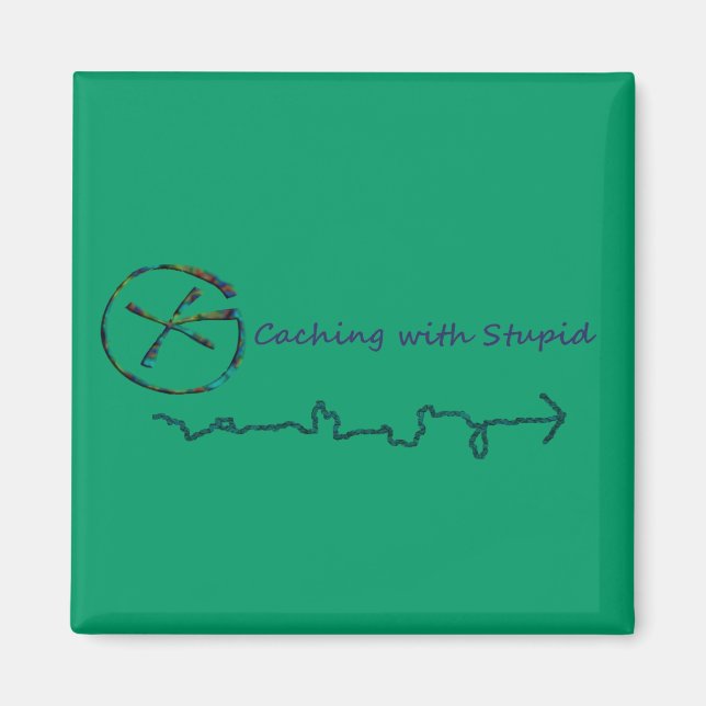 Aimant Géocaching Avec Stupide (Devant)