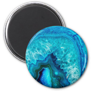 Aimant Géode cristal bleu turquoise très tendance