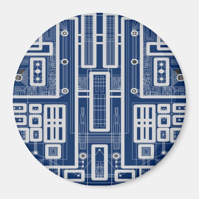 Aimant Geometric Circuit Board (Devant)