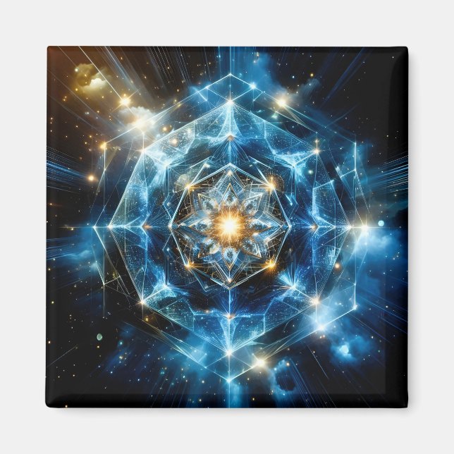 Aimant Géométrie cosmique mandala étoile univers abstrait (Devant)