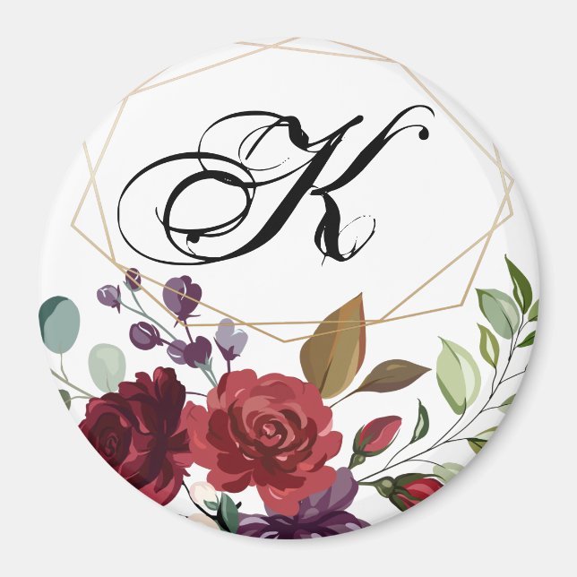 Aimant Géométrie Or de roses blanches magnétiques personn (Devant)