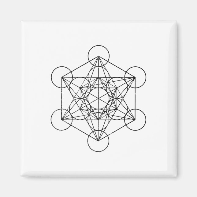 Aimant Géométrie sacrée Cube de Métatron Psychedelique Vi (Devant)