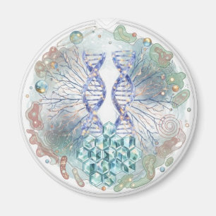 Aimant Géométrie sacrée Hélice d'ADN Cristal Science Art