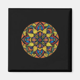 Aimant Géométrie sacrée Mandala Motif floral abstrait
