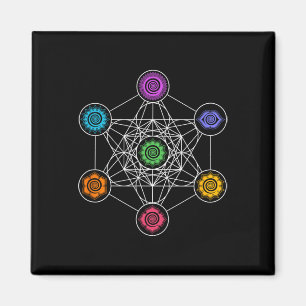 Aimant Géométrie sacrée Yoga Cube de Métatron Arc-en-ciel