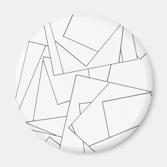 Aimant Géométrique noir et blanc (Devant)