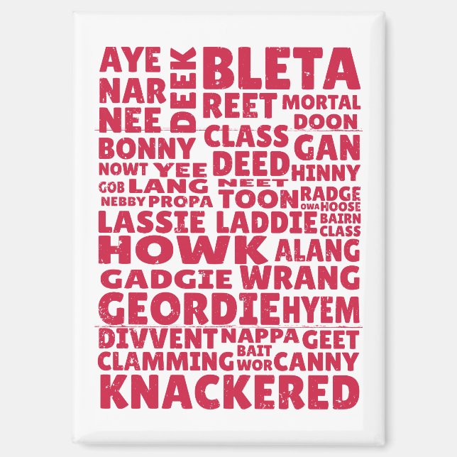 Aimant Geordie slang (Recto)