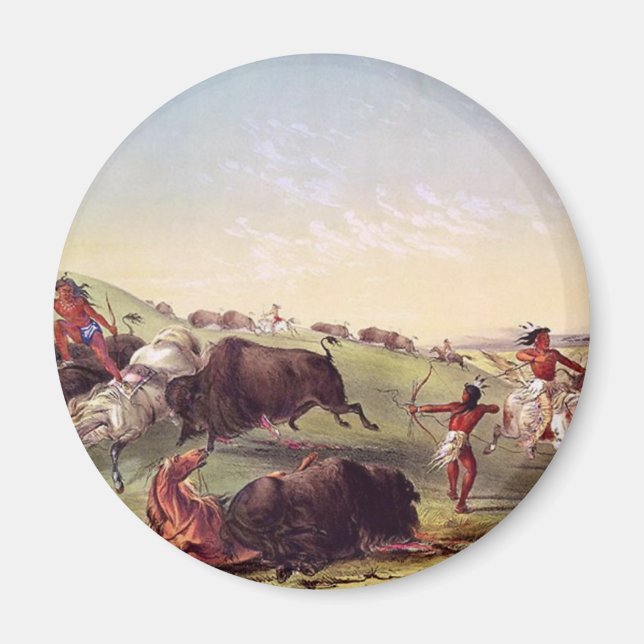Aimant George Catlin - Chasse au bison (Devant)