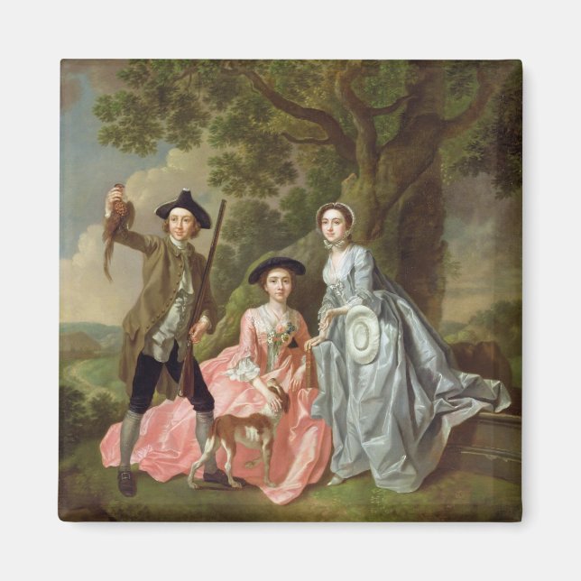 Aimant George Rogers avec sa femme, Margaret et sa soeur (Devant)